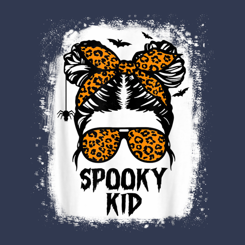 Spooky Kid Halloween Girls Youth Messy Bun Leopard Basic T-shirt | Artistshot