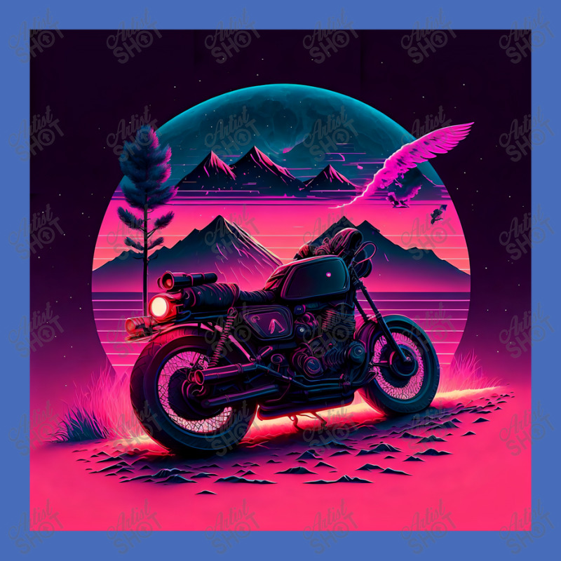 Motorcycle Retro Synthwave Basic T-shirt by Agus Creative | Artistshot