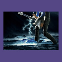 Thunder Bass Player - Bass Player In Storm Waves Basic T-shirt | Artistshot