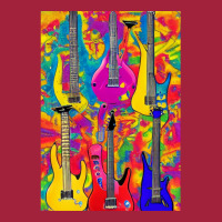 Tie Dye Electric Acoustic Guitar Display Paul Guitar Painting Collage  Basic T-shirt | Artistshot