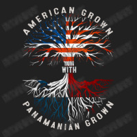 American Grown With Panamanian Roots Tree Panama Flag Usa Flag Basic T-shirt | Artistshot