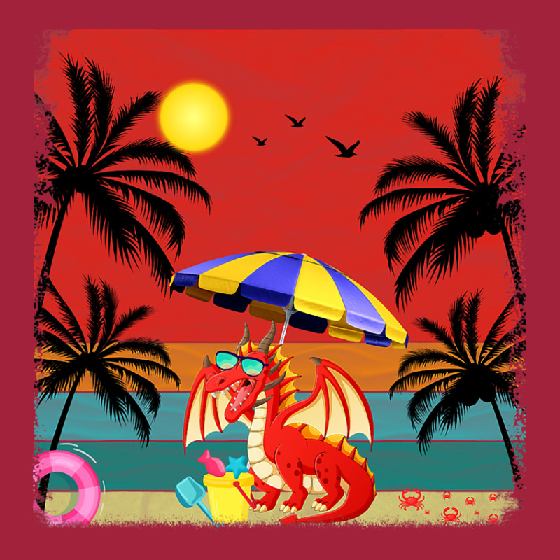 Beach Coconut Tree Retro Graphic Dragon Lover Summ Basic T-shirt by whoretacarpal | Artistshot