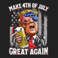 Make 4th Of July Great Again Trump Beer Basic T-shirt | Artistshot