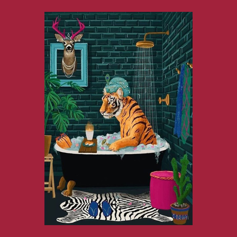 Tiger In A Bathtub Basic T-shirt | Artistshot