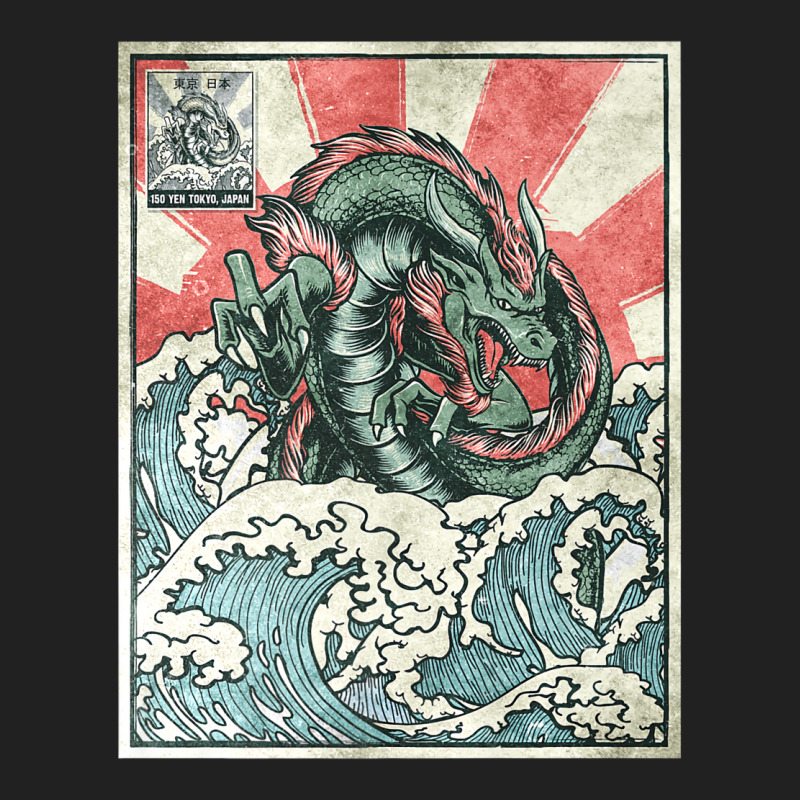 Japanese Dragon Great Wave Off Kanagawa Basic T-shirt by gadasiegeniad | Artistshot