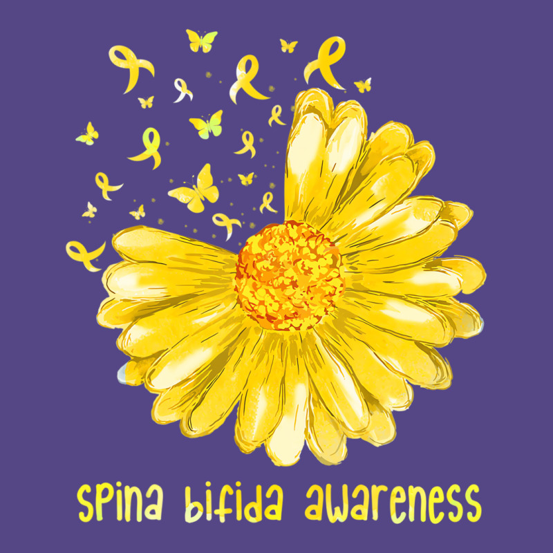 Daisy Butterfly Yellow Ribbon Spina Bifida Awarene Basic T-shirt | Artistshot