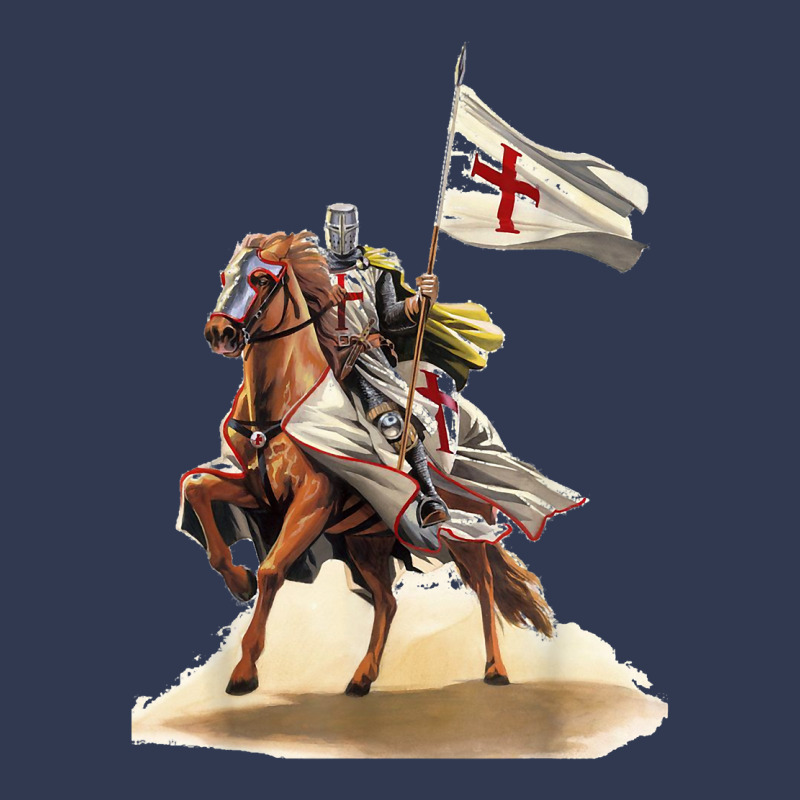 Knights Templar On A Horse Flag Deus Vult Crusader Basic T-shirt | Artistshot