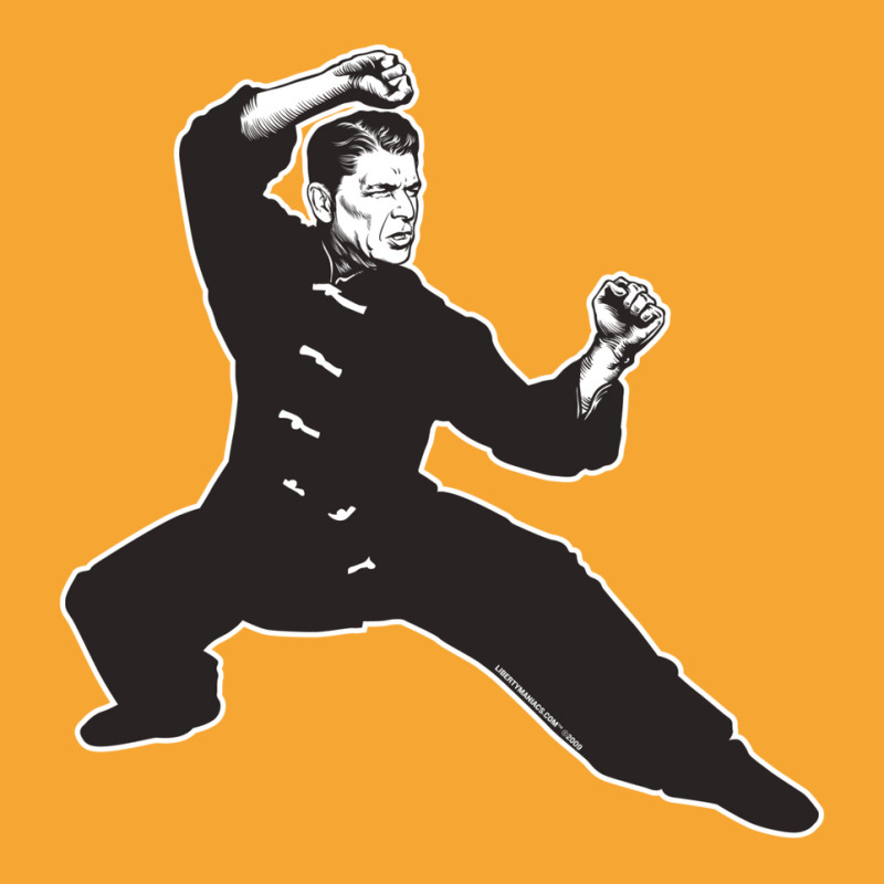 Kung Fu Reagan Basic T-shirt by adziaaroudg | Artistshot