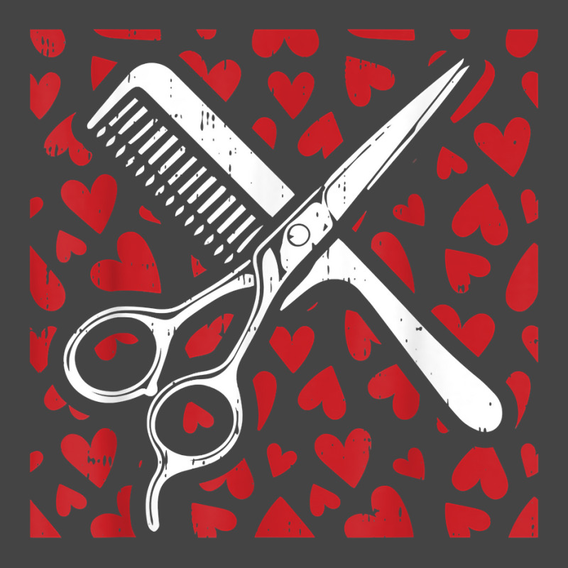 Scissor Comb Hearts Valentines Day Hair Stylist Dr Basic T-shirt by hiett | Artistshot