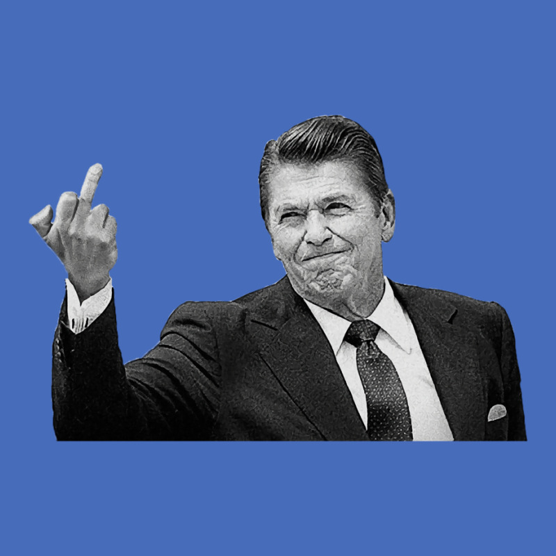 Ronald Reagan Flipping The Bird Basic T-shirt | Artistshot