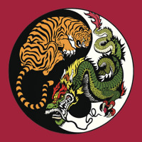 Tiger Dragon Yin Yang Symbol Beautiful Chinese Har Basic T-shirt | Artistshot