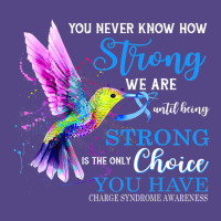 Charge Syndrome Awareness Blue Strong Hummingbird Basic T-shirt | Artistshot