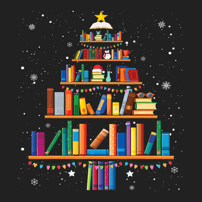 Christmas Library Tree Cute Book Lover Librarian X Basic T-shirt by Fabulousam | Artistshot