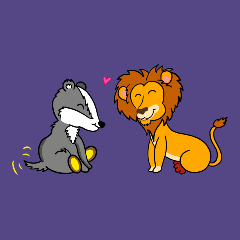 Badger And Lion Pair Basic T-shirt by laphammerlox | Artistshot