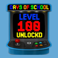 Level 100 Days Of School Unlocked Video Game Arcad Basic T-shirt | Artistshot