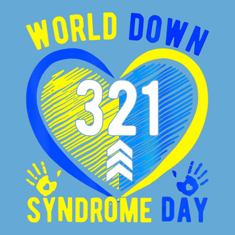 Blue Yellow Heart 21 World Down Syndrome Awareness Basic T-shirt | Artistshot