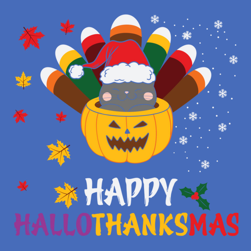 Happy Hallothanksmas Cats Lover Halloween Merry Ch Basic T-shirt by aldenmunnisd | Artistshot