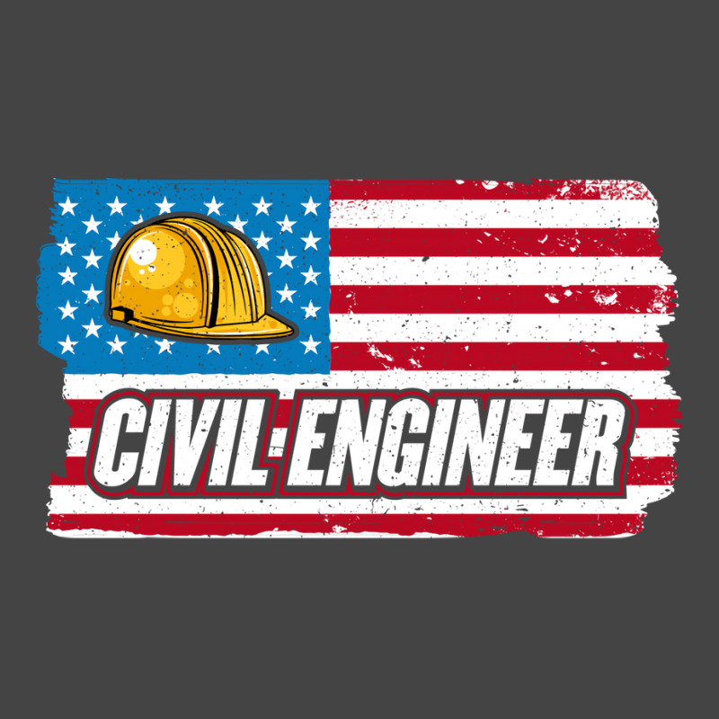 Civil Engineer American Flag Patriotic Civil Engin Basic T-shirt by poutchkolajat | Artistshot