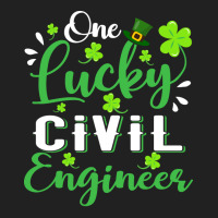 One Lucky Civil Engineer Shamrock Leprechaun Hat S Basic T-shirt | Artistshot