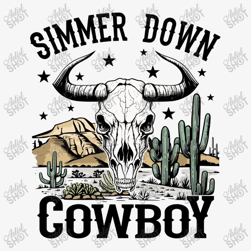 Simmer Down Cowboy Ladies Fitted T-shirt | Artistshot