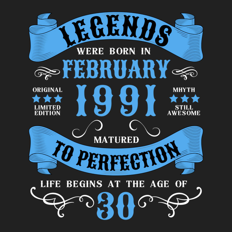 30th Birthday 30 Years 1991 February Funny Basic T-shirt | Artistshot