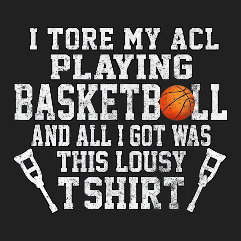 Funny Knee Surgery Torn Acl Basketball Distressed Basic T-shirt | Artistshot