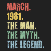 40th Birthday Man Myth Legend 1981 Hipster Basic T-shirt | Artistshot