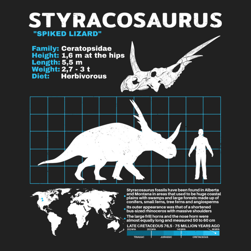 Styracosaurus Fact Sheet Retro Basic T-shirt | Artistshot