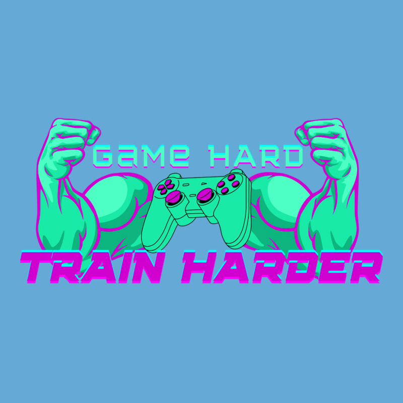 Game Hard Train Harder Biceps Controller Humor Basic T-shirt by vllaidenisoi | Artistshot