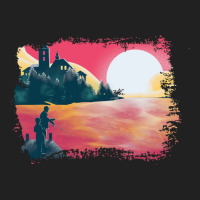 Sunset And Fishing View Landscape Blue Basic T-shirt | Artistshot