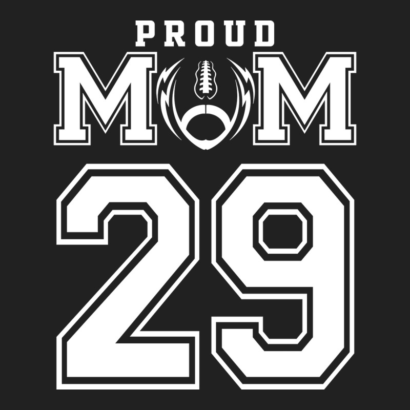 Custom Proud Football Mom Number 29 Personalized F Basic T-shirt by strosesimonsf | Artistshot