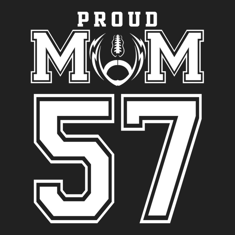 Custom Proud Football Mom Number 57 Personalized F Basic T-shirt by strosesimonsf | Artistshot