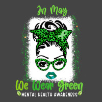 Messy Bun Mental Health Awareness Ribbon Month May Basic T-shirt | Artistshot