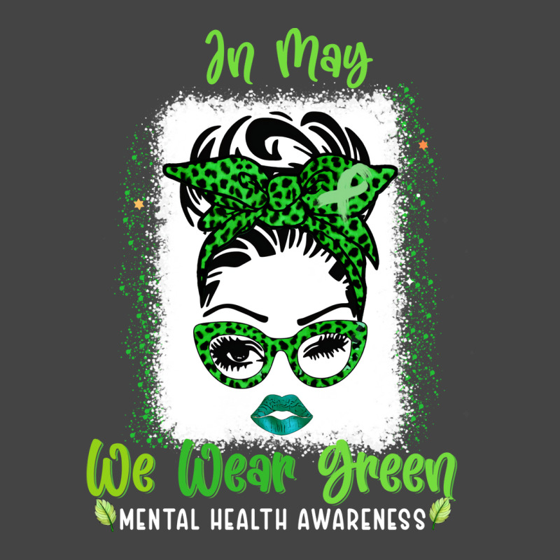 Messy Bun Mental Health Awareness Ribbon Month May Basic T-shirt by vanwykbahrix | Artistshot