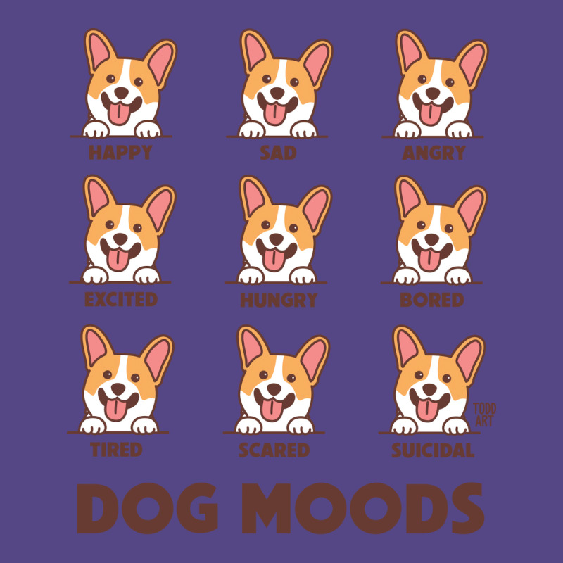 Dog Moods Hipster Basic T-shirt by lindeaucterr | Artistshot