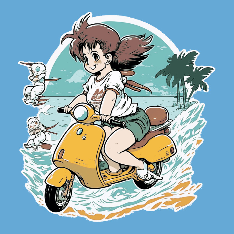 Anime Girl Riding Scooter Basic T-shirt | Artistshot