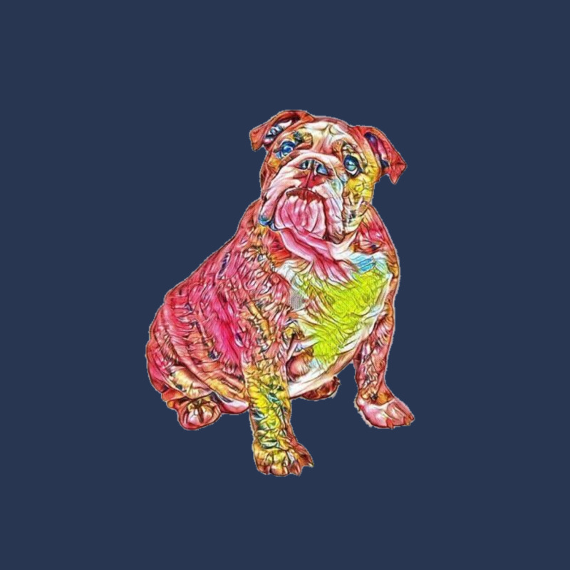 A Cute Bulldog Sitting And Lo Men Denim Jacket | Artistshot