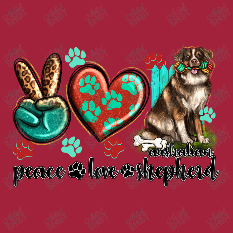 Peace Love Australian Shepherd Basic Youth T-shirt by enoddigitalart@gmail.com | Artistshot