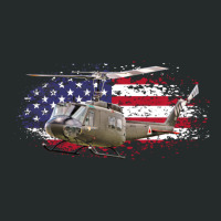 Uh 1 Huey Helicopter American Flag Usa Women's Triblend Scoop T-shirt | Artistshot