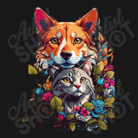 Cat And Dog In Flowers Flannel Shirt | Artistshot