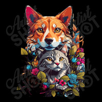 Cat And Dog In Flowers Zipper Hoodie | Artistshot