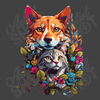 Cat And Dog In Flowers Vintage T-shirt | Artistshot