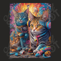 Cats Headphone Ladies Fitted T-shirt | Artistshot