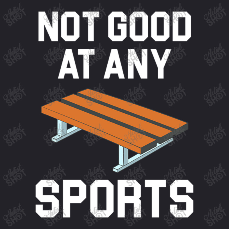 Not Good At Any Sports   Buddy Bench Joke Unisex Sherpa-lined Denim Jacket | Artistshot