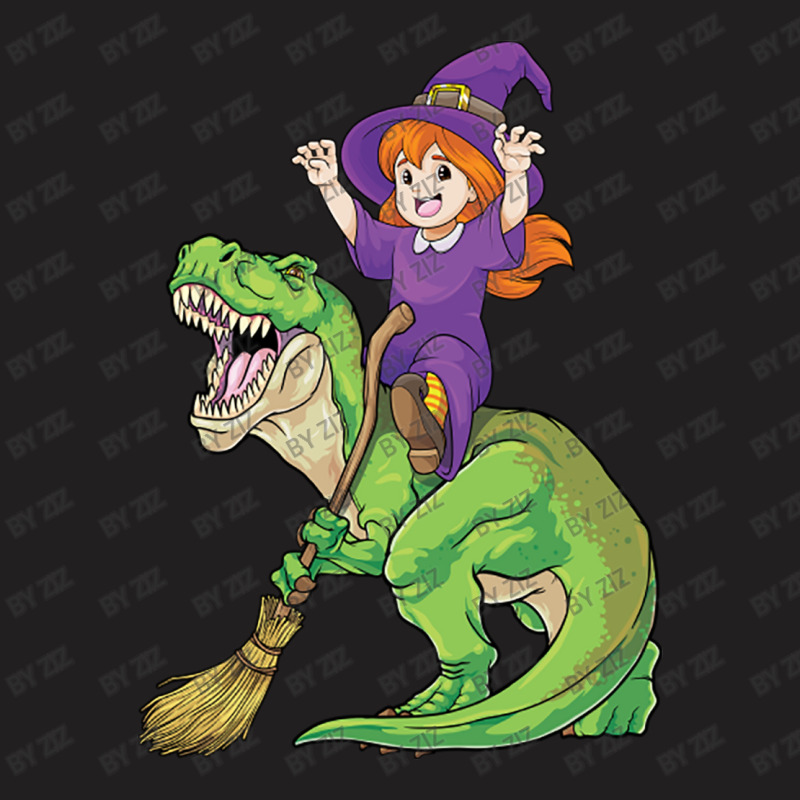 Witch Riding T Rex Dinosaur Spooky Halloween Costu T-shirt | Artistshot