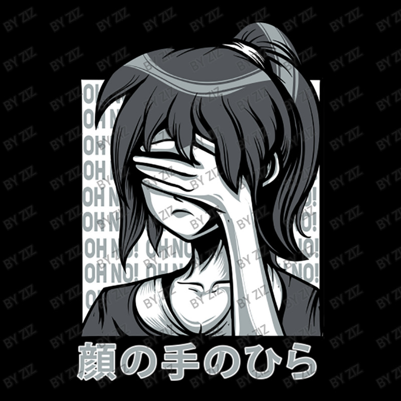 Sad Anime Girl Face Palm Japanese Face Palming Ret Long Sleeve Baby Bodysuit | Artistshot