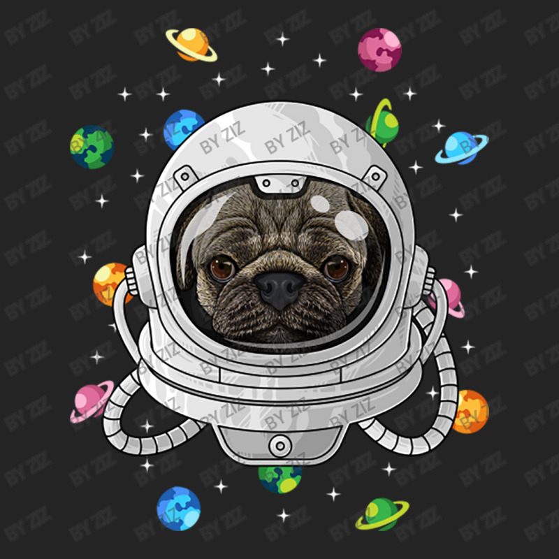 Pug Astronaut Dog Deep In Space Cosmic Universe 3/4 Sleeve Shirt by Ziz | Artistshot