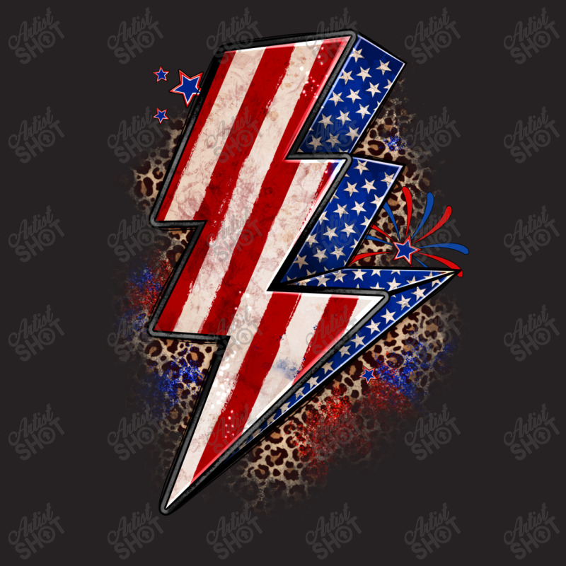 Leopard American Flag Lightning Bolt Vintage Cap by Zillion Design Studio | Artistshot