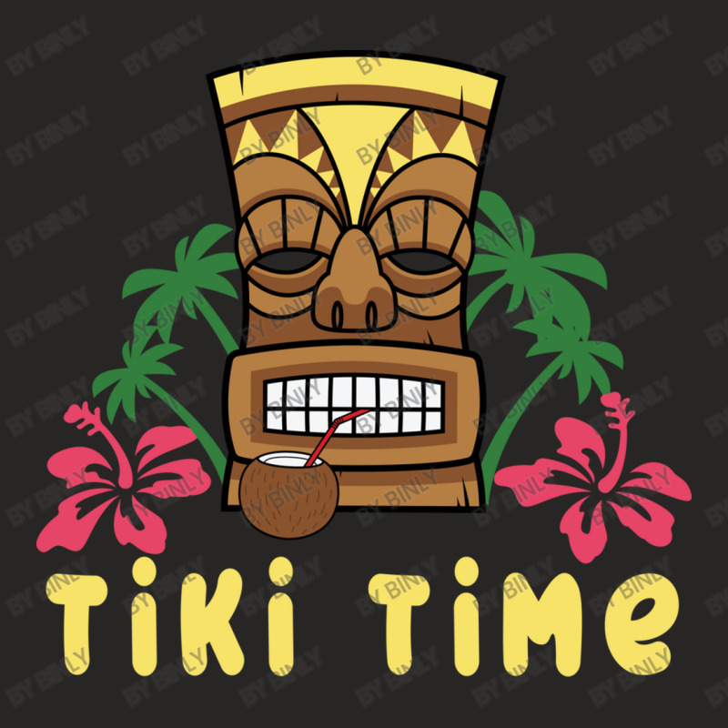 Tiki Party Time Hawaiian Party Ladies Fitted T-Shirt by binly | Artistshot