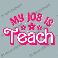 My Job Is Teach Funny Pink Retro Female Teacher Unisex Sherpa-lined Denim Jacket | Artistshot